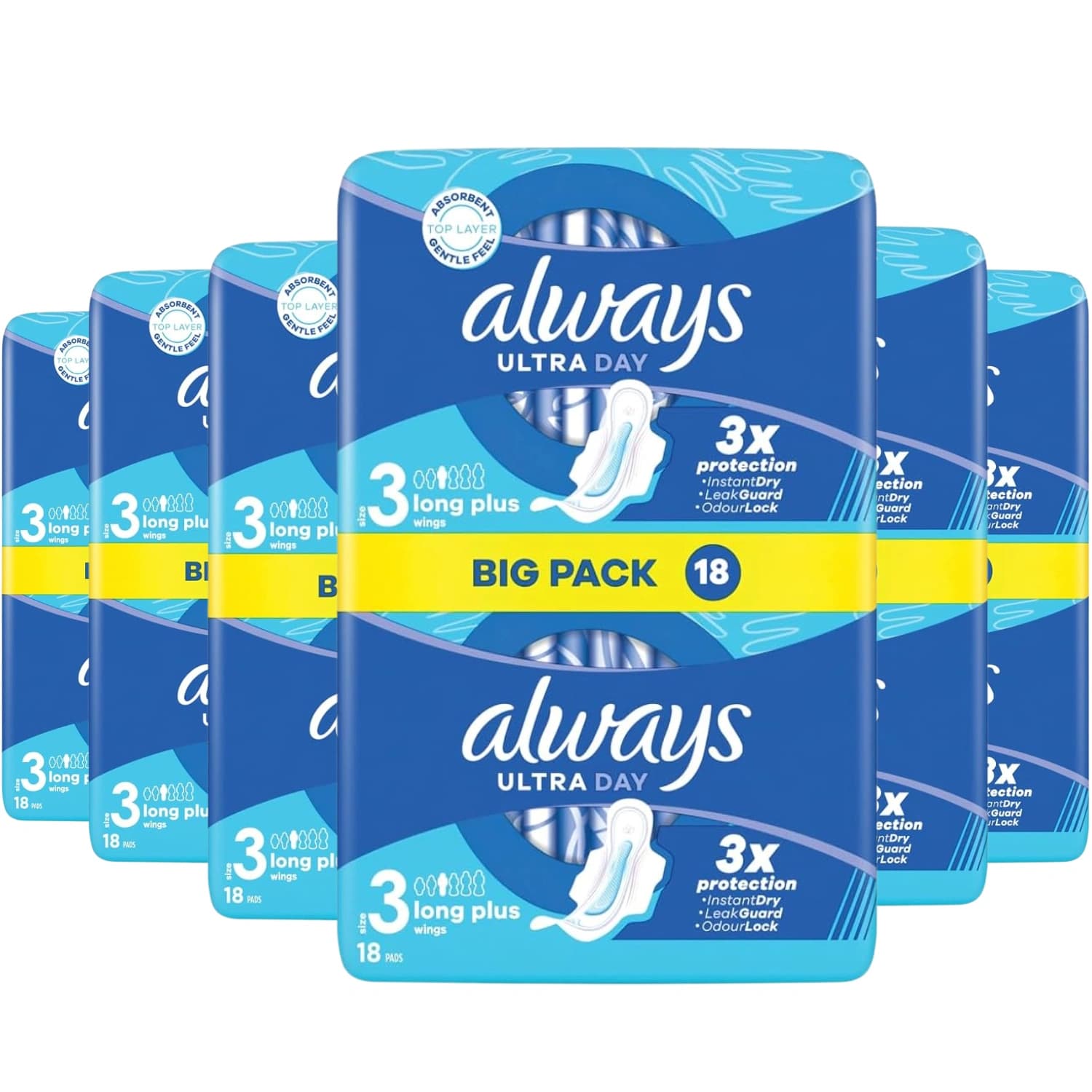 Always Ultra Sanitary Towels Day & Night - Size 3 Wings (18 Pack)
