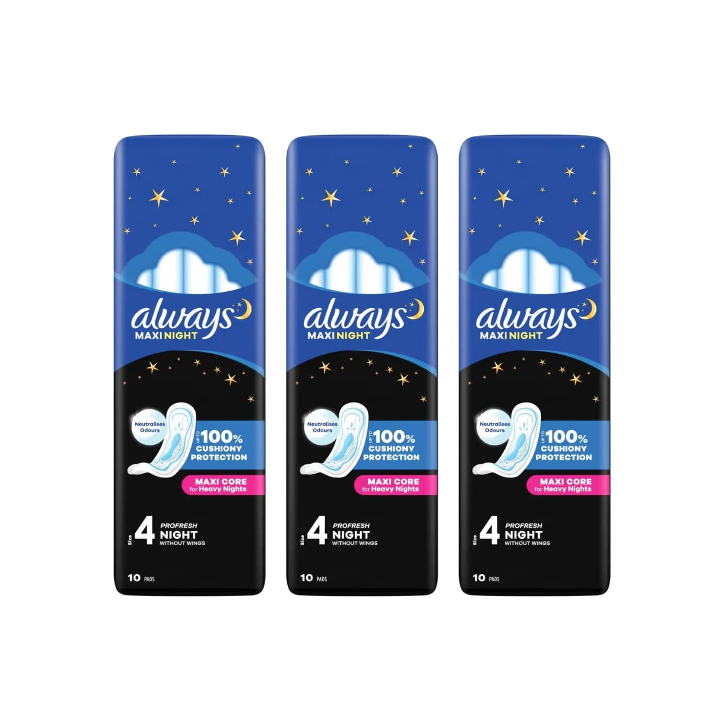 Always Sanitary Towels Maxi Night 10 Pads per pack
