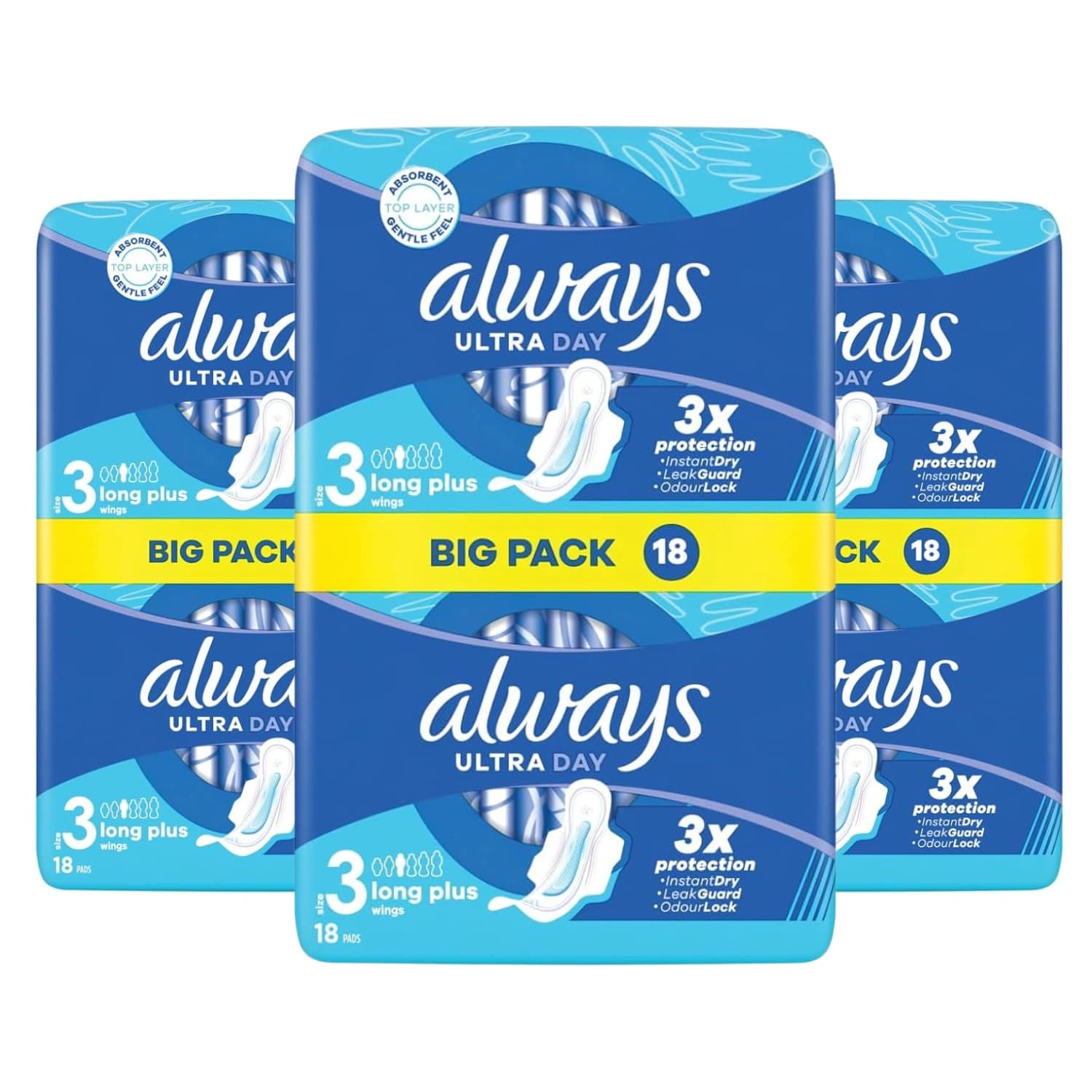 Always Ultra Sanitary Towels Day & Night - Size 3 Wings (18 Pack)