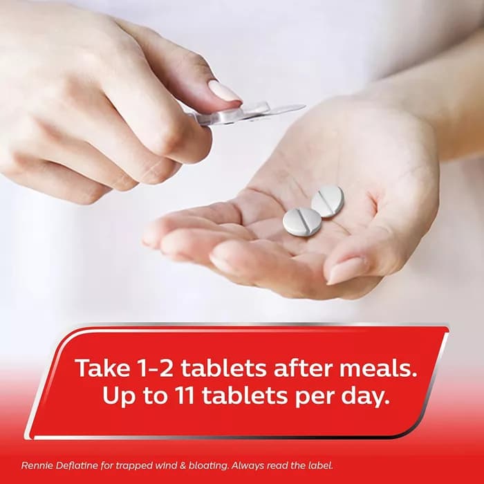 Rennie Deflatine Sugar Free Mint 18 Tablets