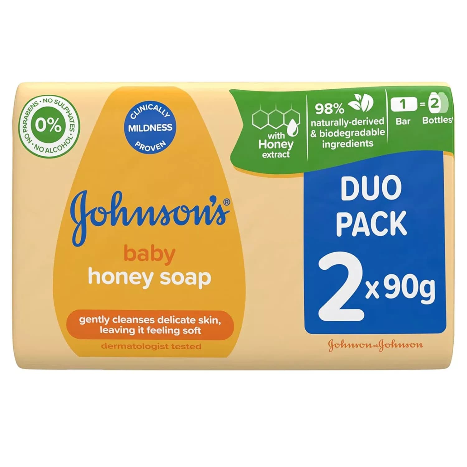 Johnsons Baby Honey Soap 2x90g