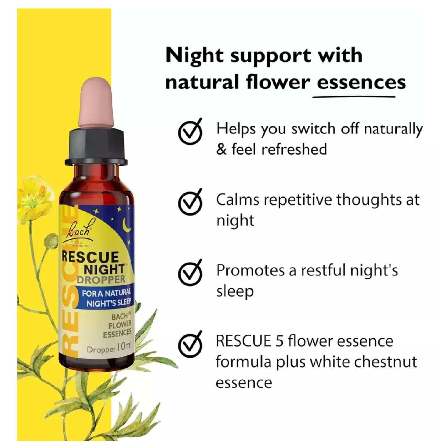 Bach Rescue Night Dropper 10ml - Pack of 3