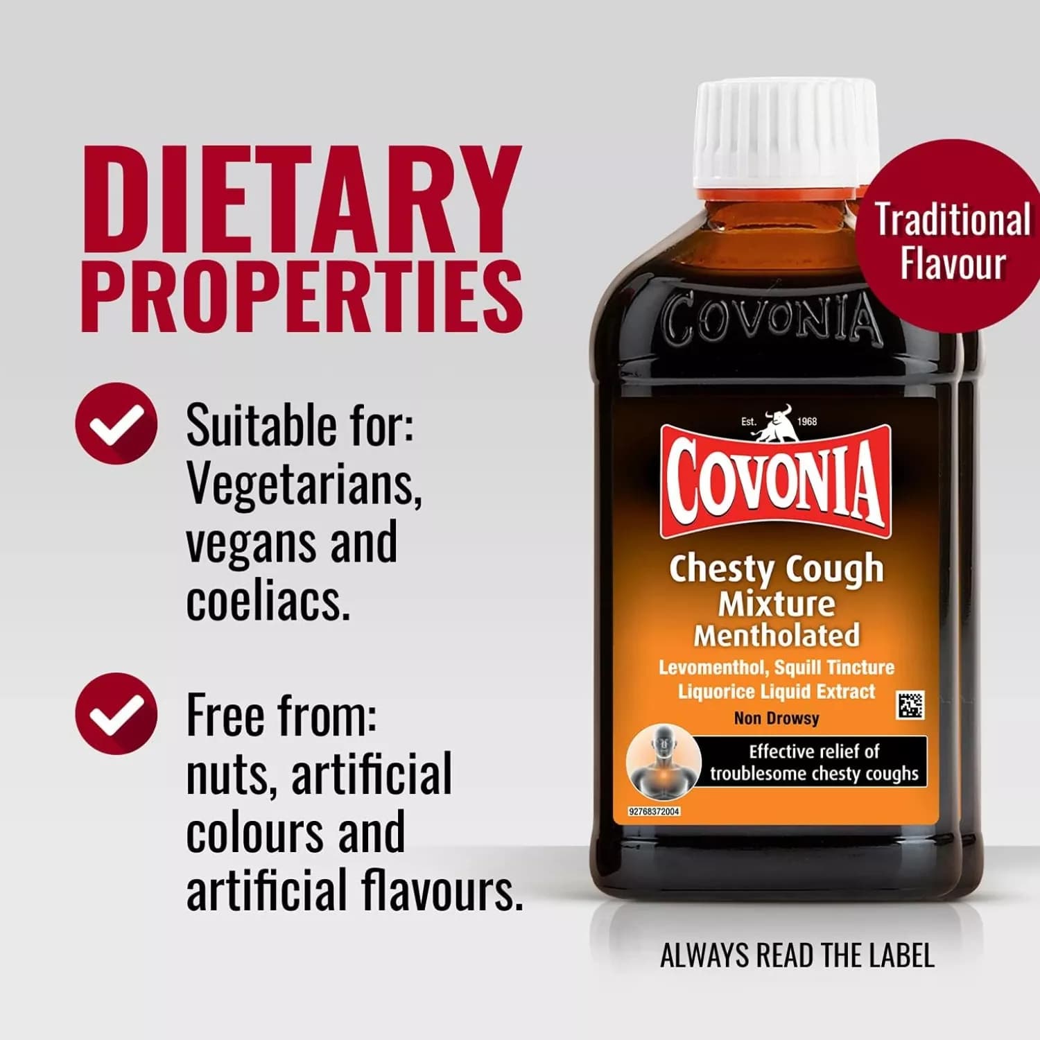 Covonia Chesty Cough Mixture Mentholated 300ml