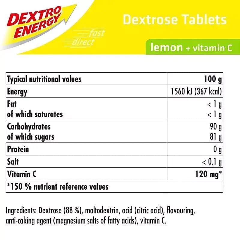 6x Dextro Energy Lemon Plus Vitamin C 14 Tablets, 47g