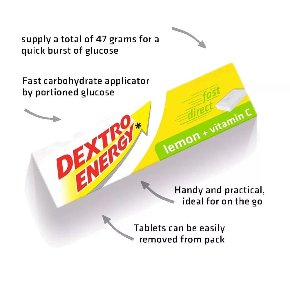 6x Dextro Energy Lemon Plus Vitamin C 14 Tablets, 47g