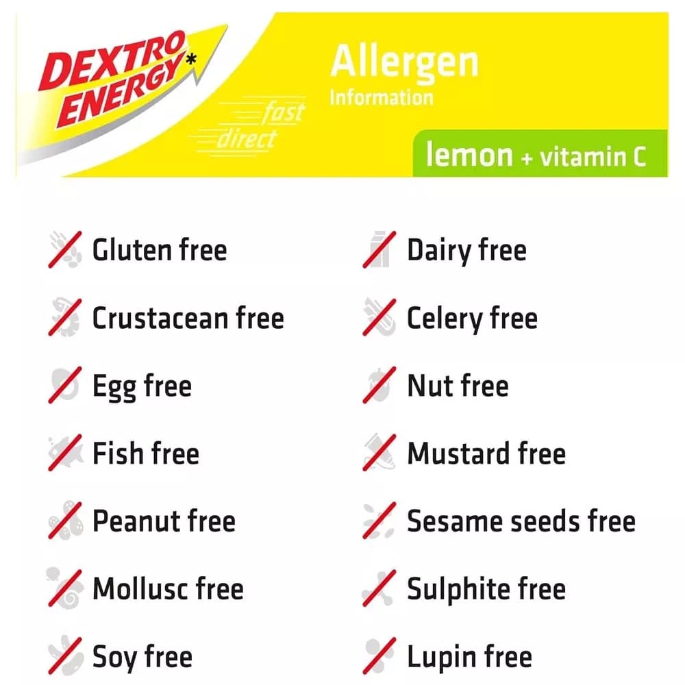 6x Dextro Energy Lemon Plus Vitamin C 14 Tablets, 47g