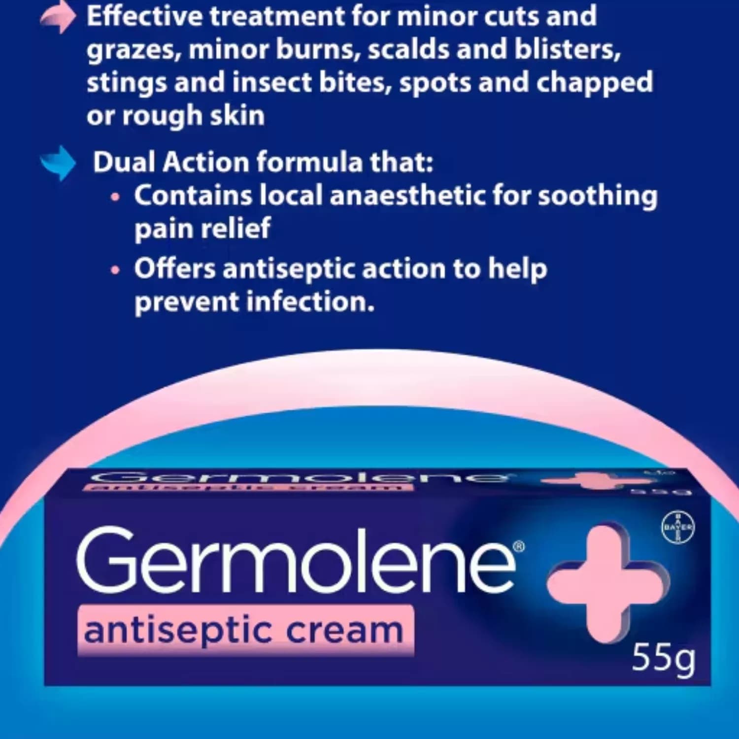 Germolene Dual Action Antiseptic Cream  55g