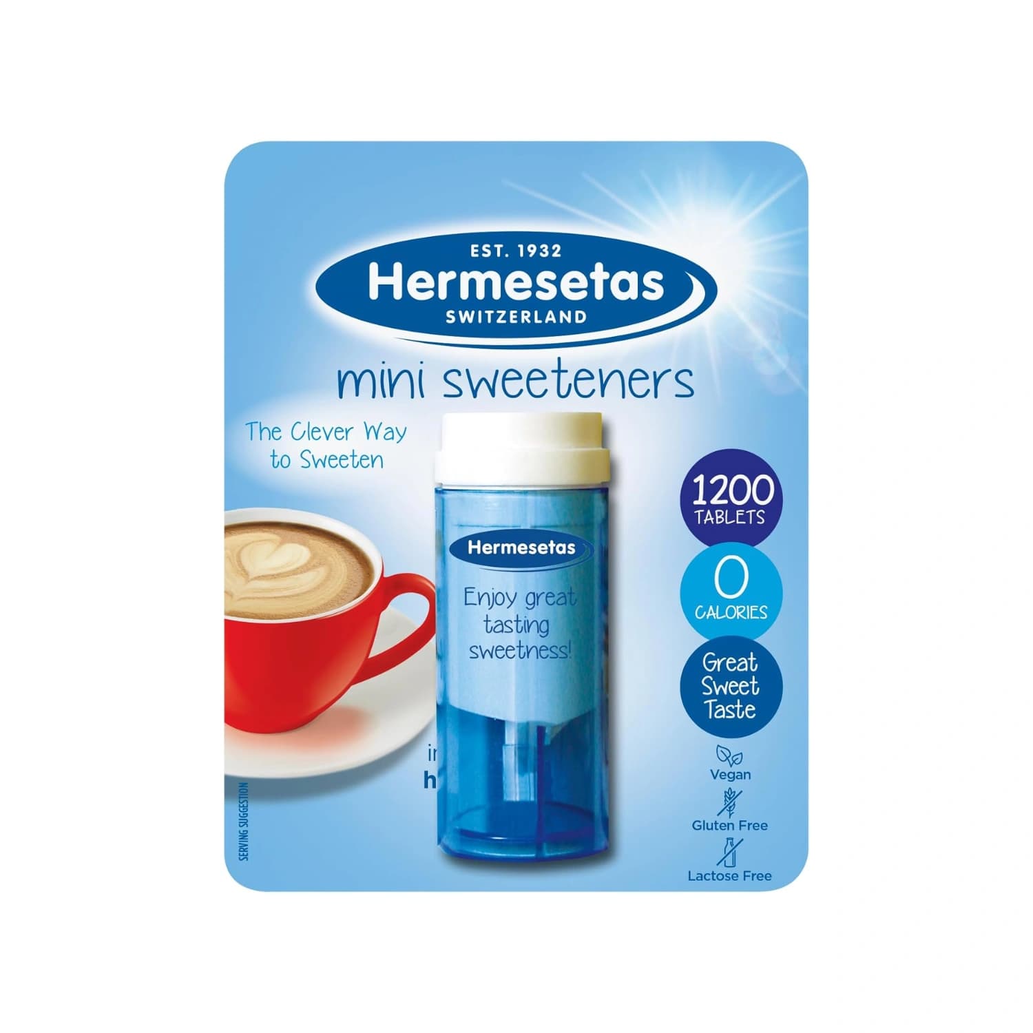 Hermesetas Mini Sweeteners 1200 Tablets - PACK OF 3