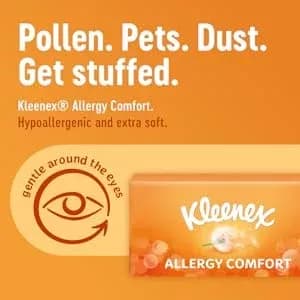 Kleenex Allergy Comfort Tissues Hand and Face 56 Wipes