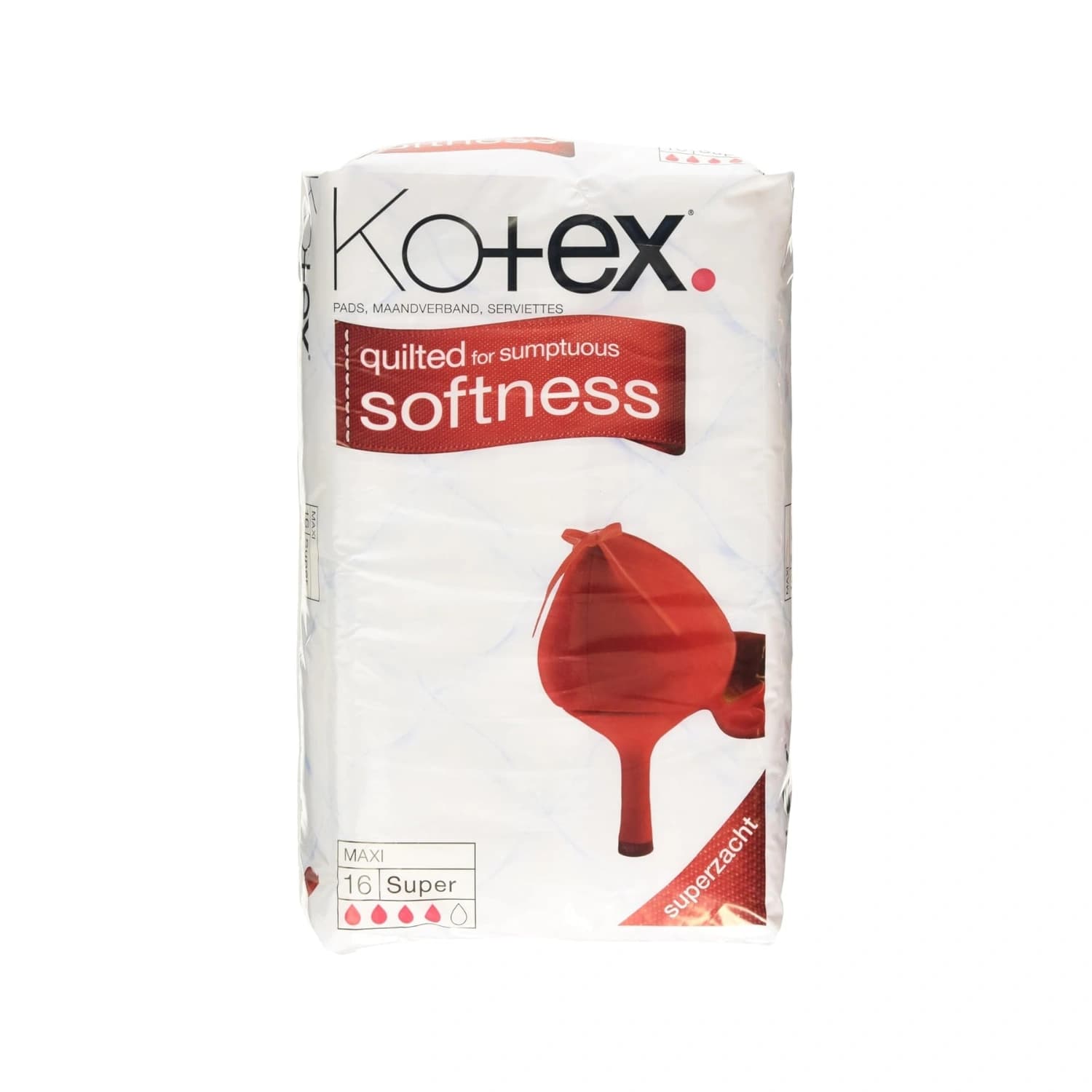 Kotex Maxi Super Pads 16 Count Pack 12