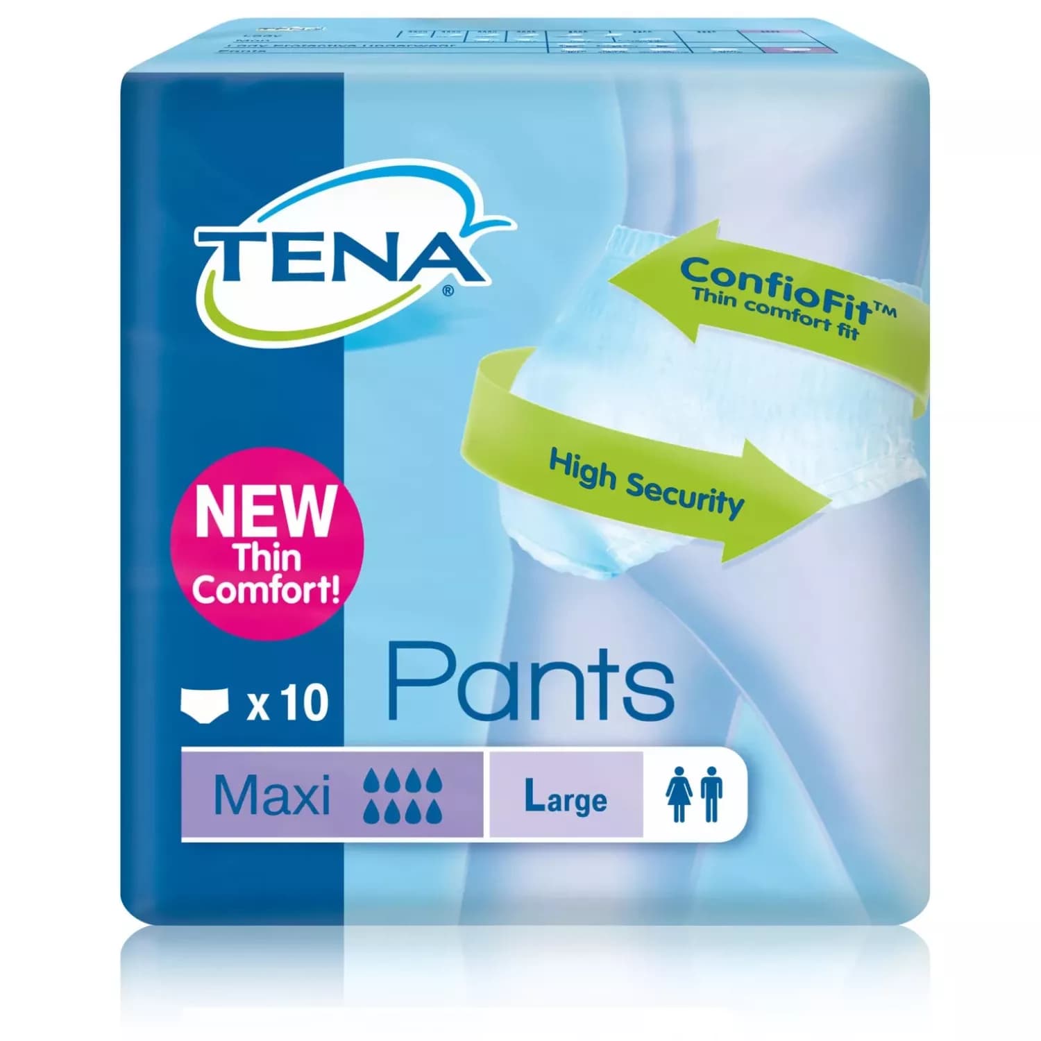 Tena Pants Maxi New Thin Comfort fit 10 Pieces