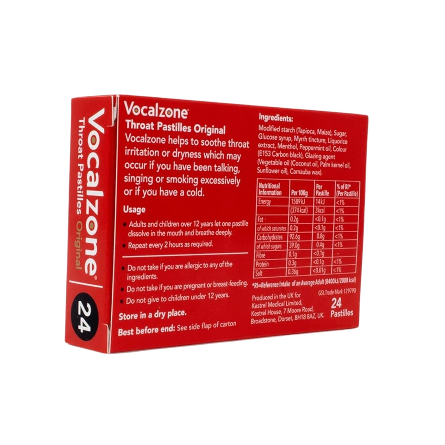 Vocalzone 24 Throat Lozenges Vocal Care (Pack of 12)