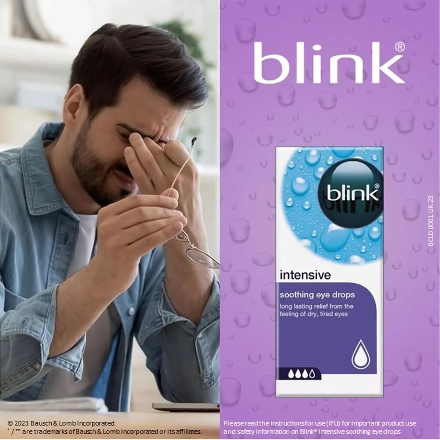 6 x Blink Intensive Tears Eye Drops 10ml Soothing Eye Drops
