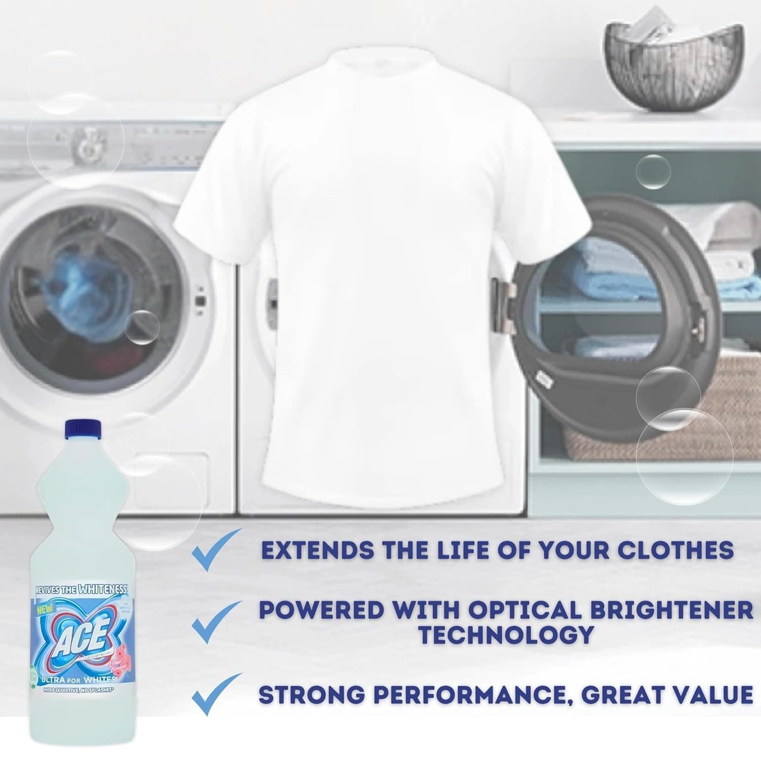 Ace Laundry Bleach Ultra For Whites 1L