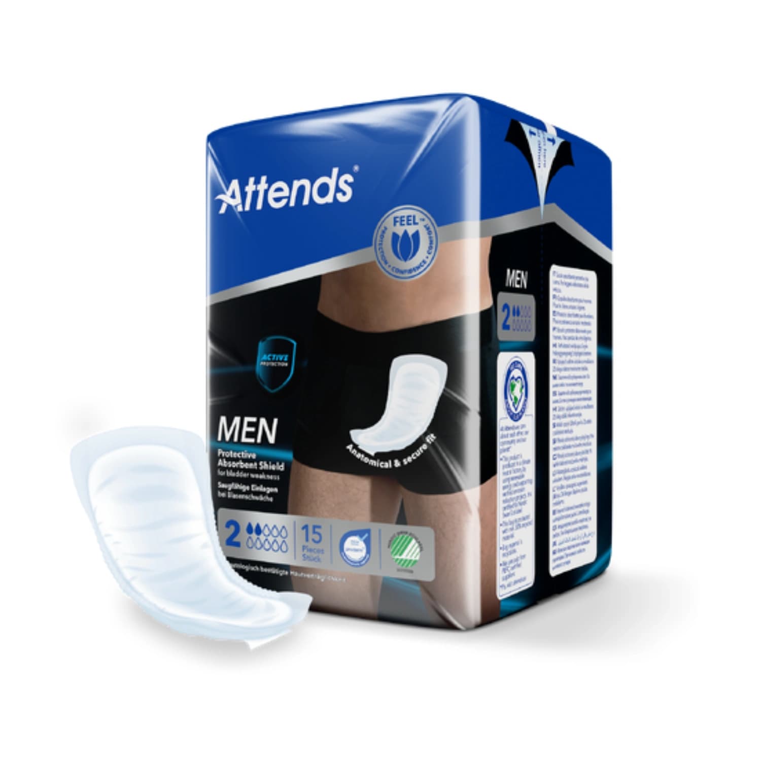 Attends Men 2 Protective Absorbent Shield