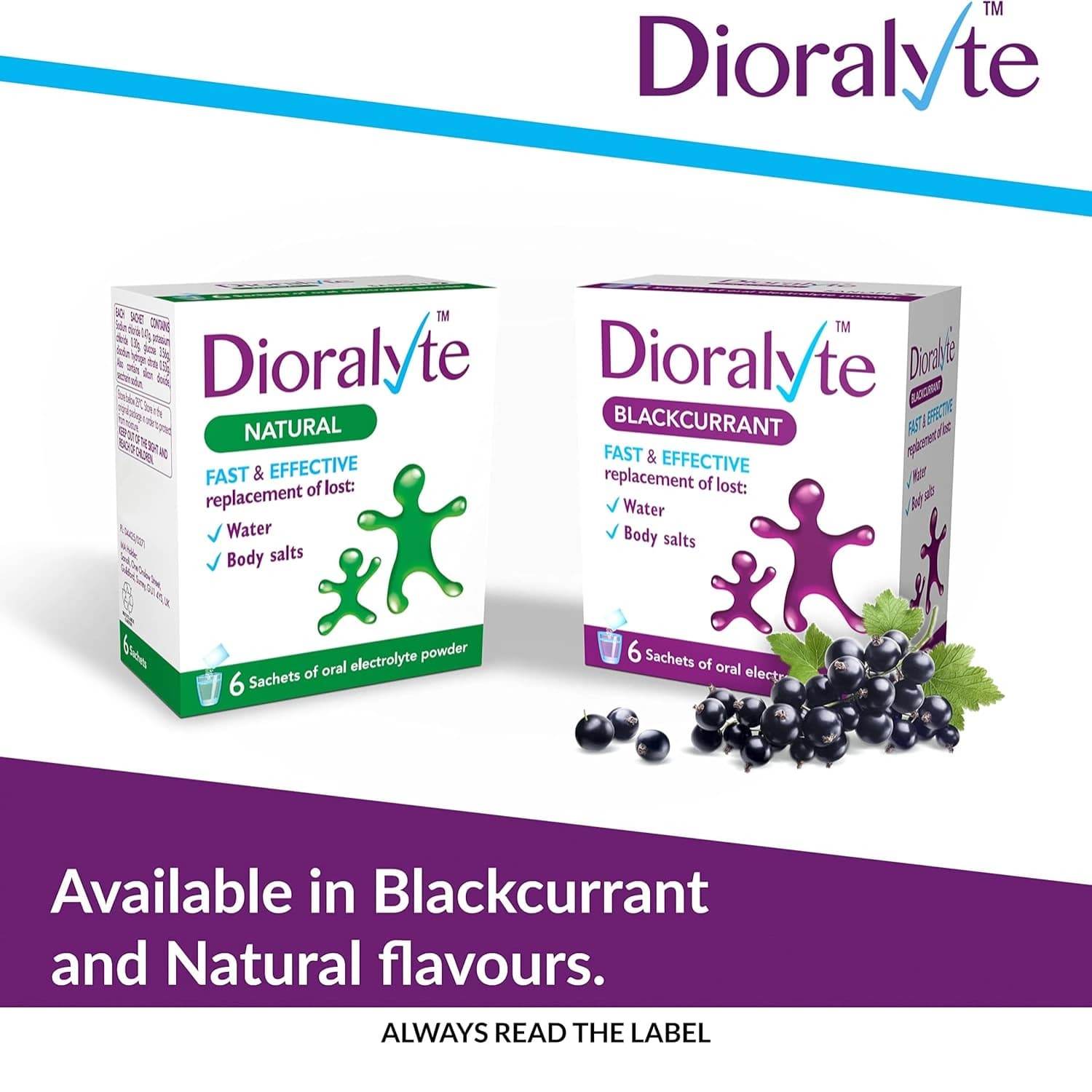 Dioralyte Blackcurrant Oral Electrolyte Powder 6 Sachets