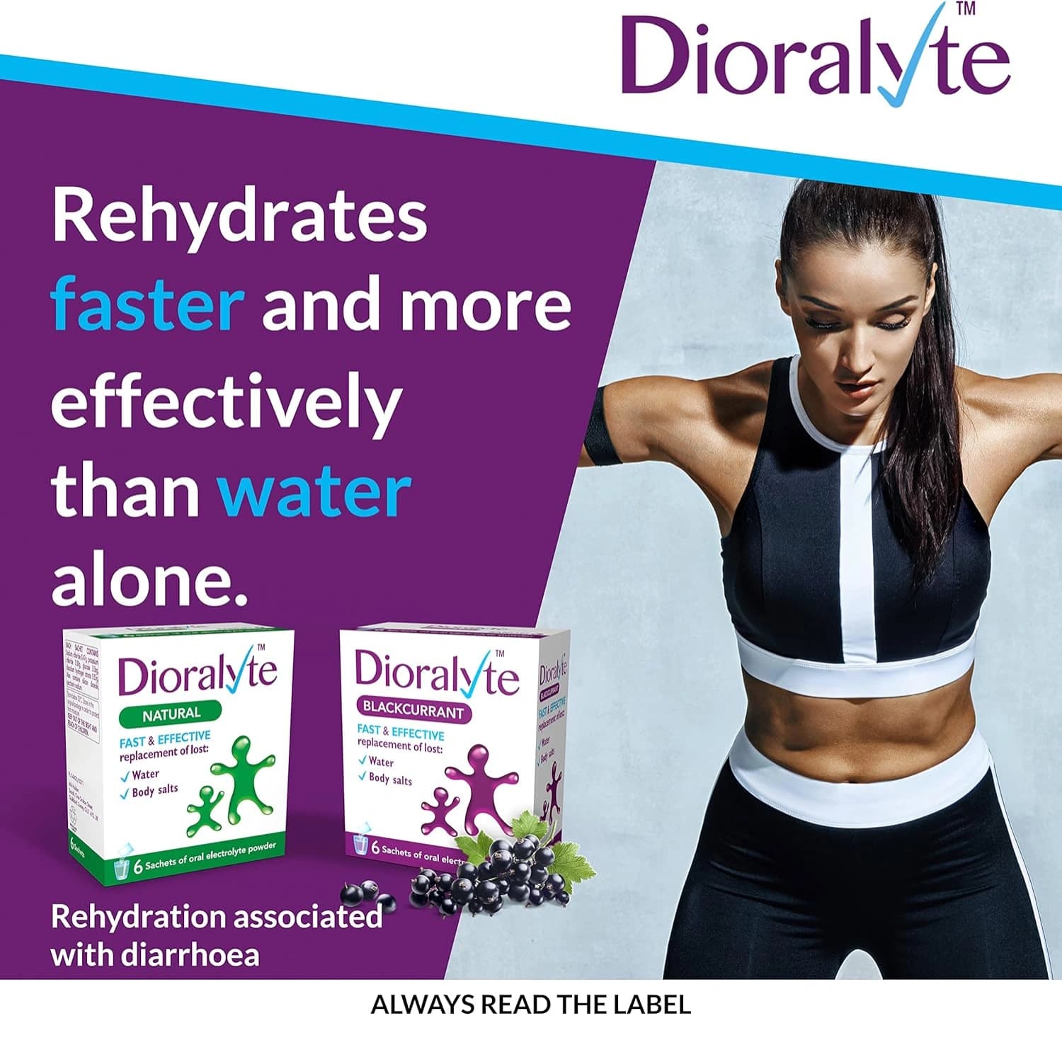 Dioralyte Blackcurrant Oral Electrolyte Powder 6 Sachets