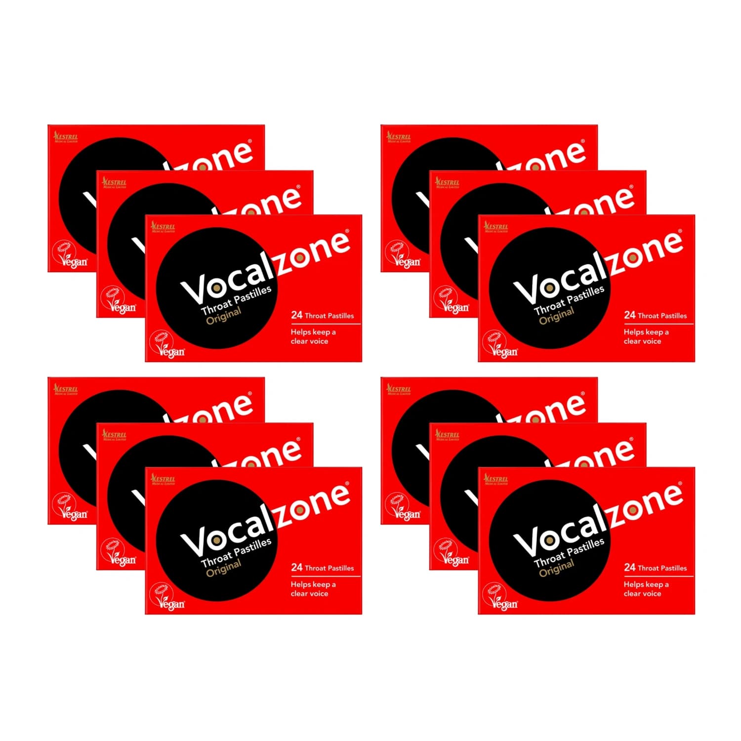 Vocalzone 24 Throat Lozenges Vocal Care (Pack of 12)