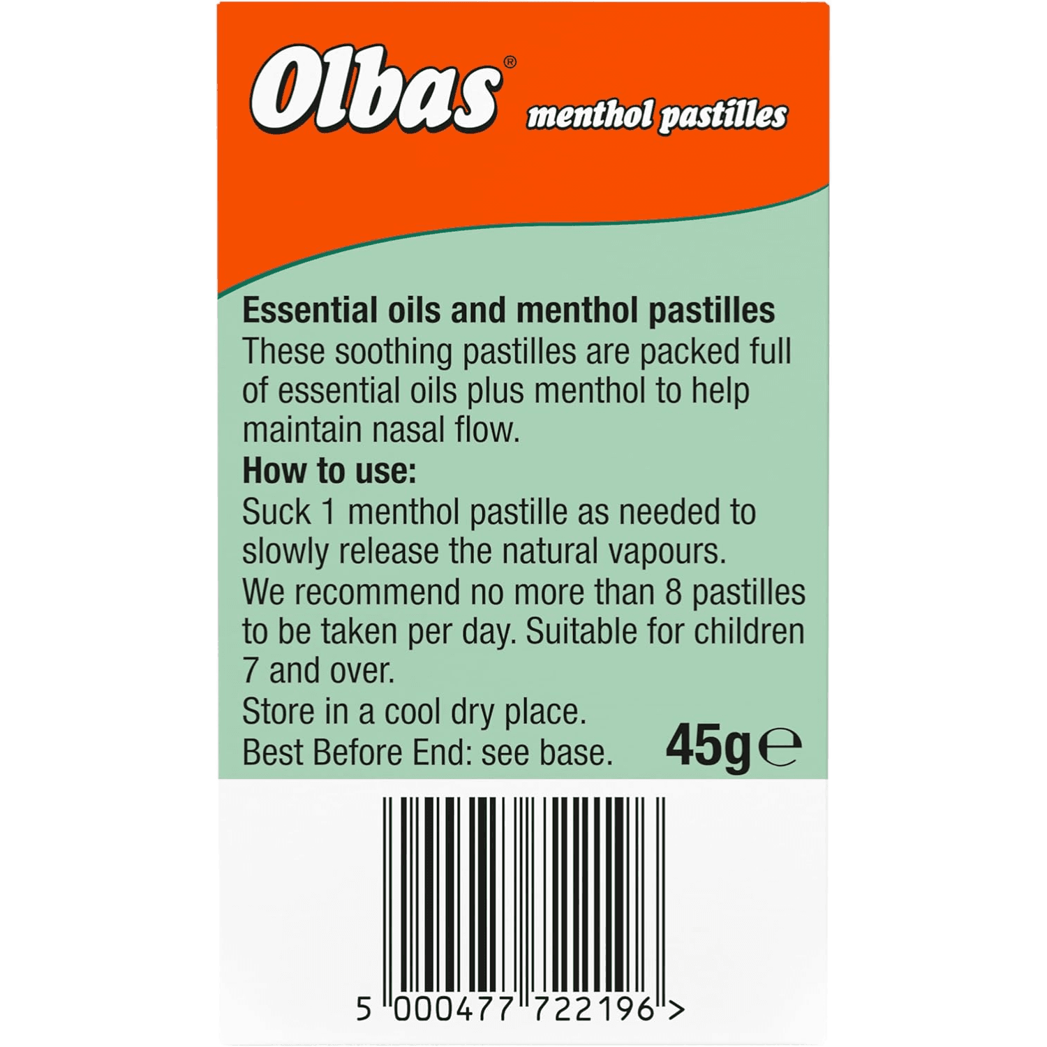Olbas Menthol Pastilles 45g