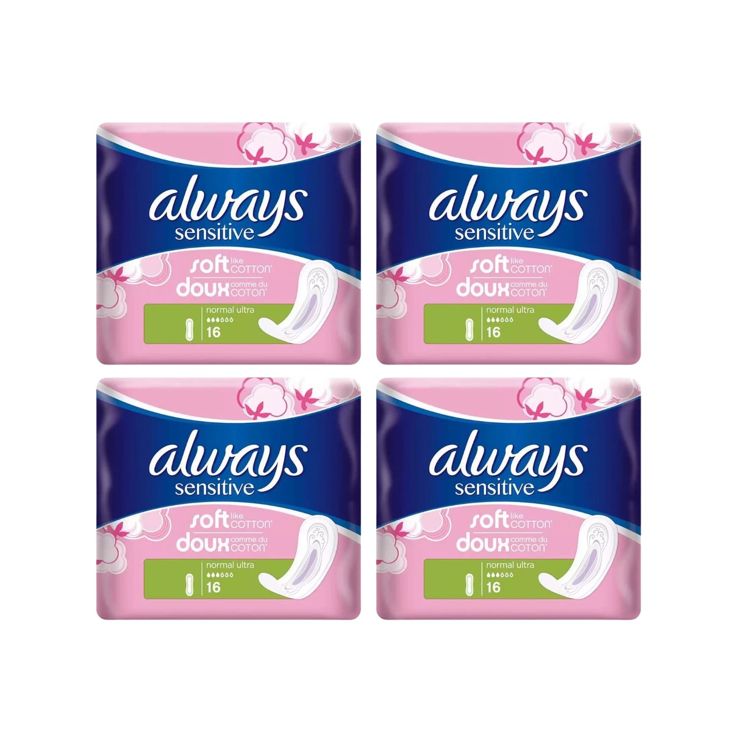 Always Sensitive Normal Ultra Soft Cotton 16 Pads