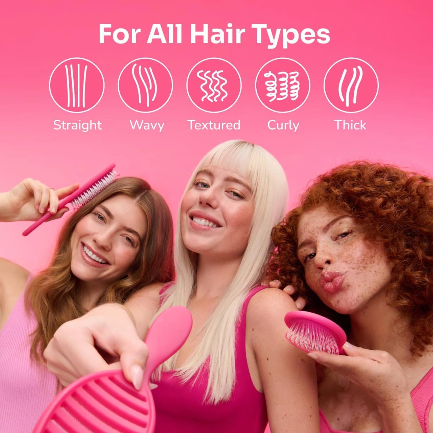 Wet Brush Original Detangler Brush - Colour Wash, Stripes - All Hair Types