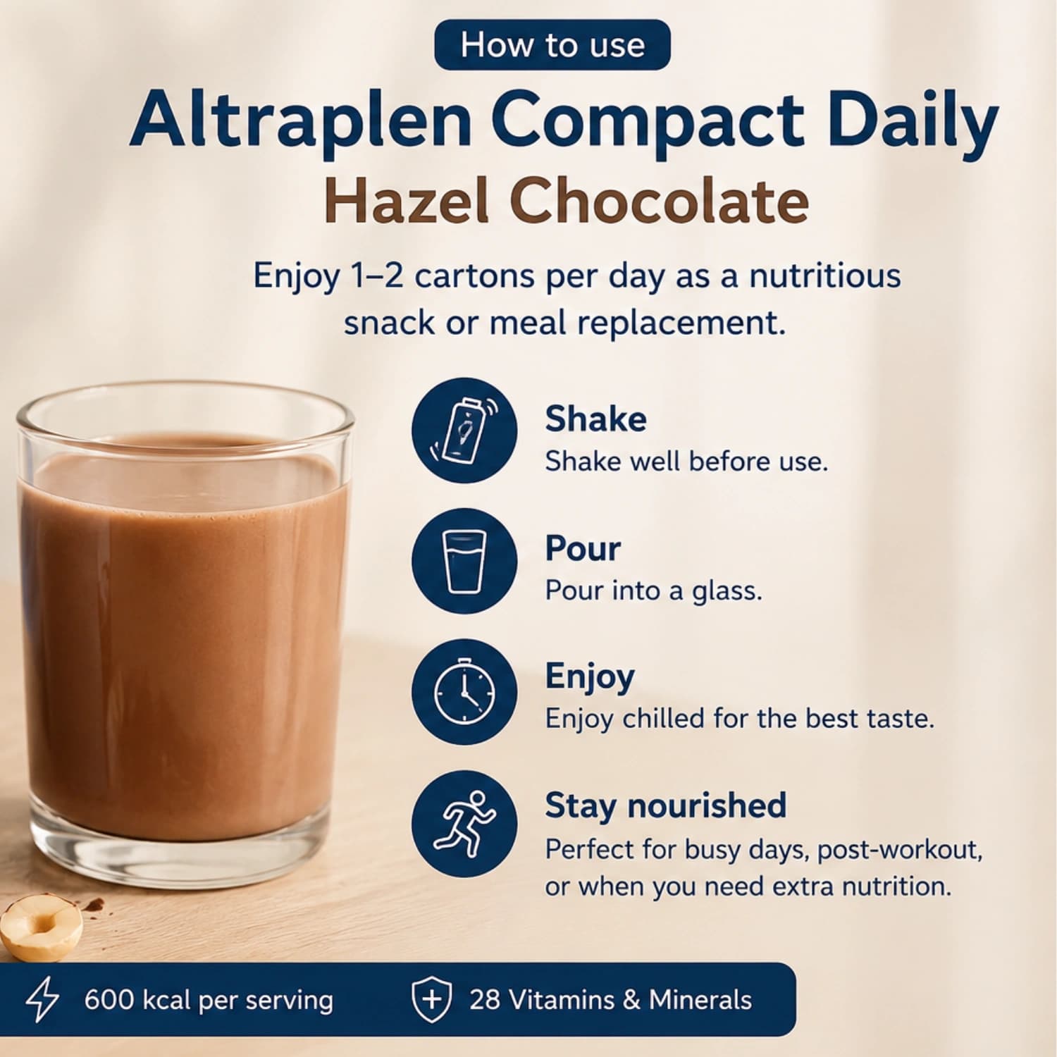 Altraplen Compact Daily Hazel Chocolate 250ml