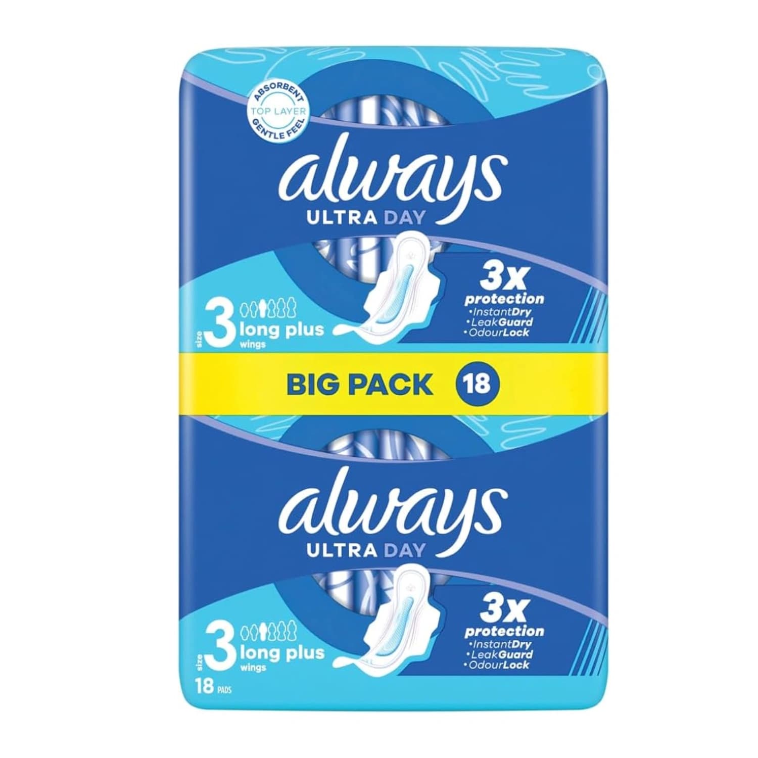 Always Ultra Sanitary Towels Day & Night - Size 3 Wings (18 Pack)