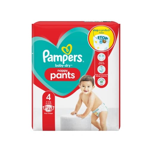 Pampers Baby-Dry Nappy Pants Size 4, 9-15kg, 23 Count