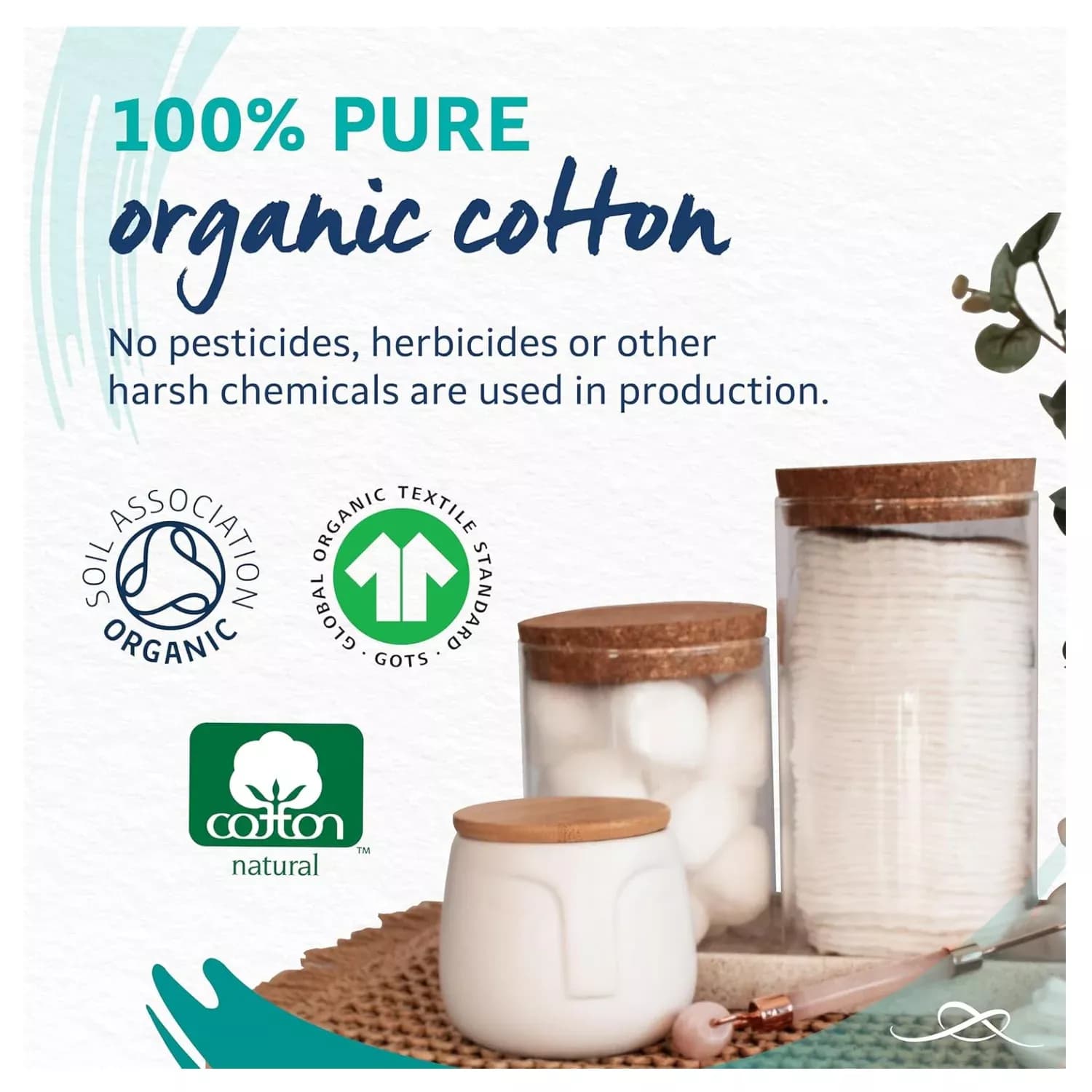 Alvita Large Cotton Pads 100% Pure Cotton 50 Pads