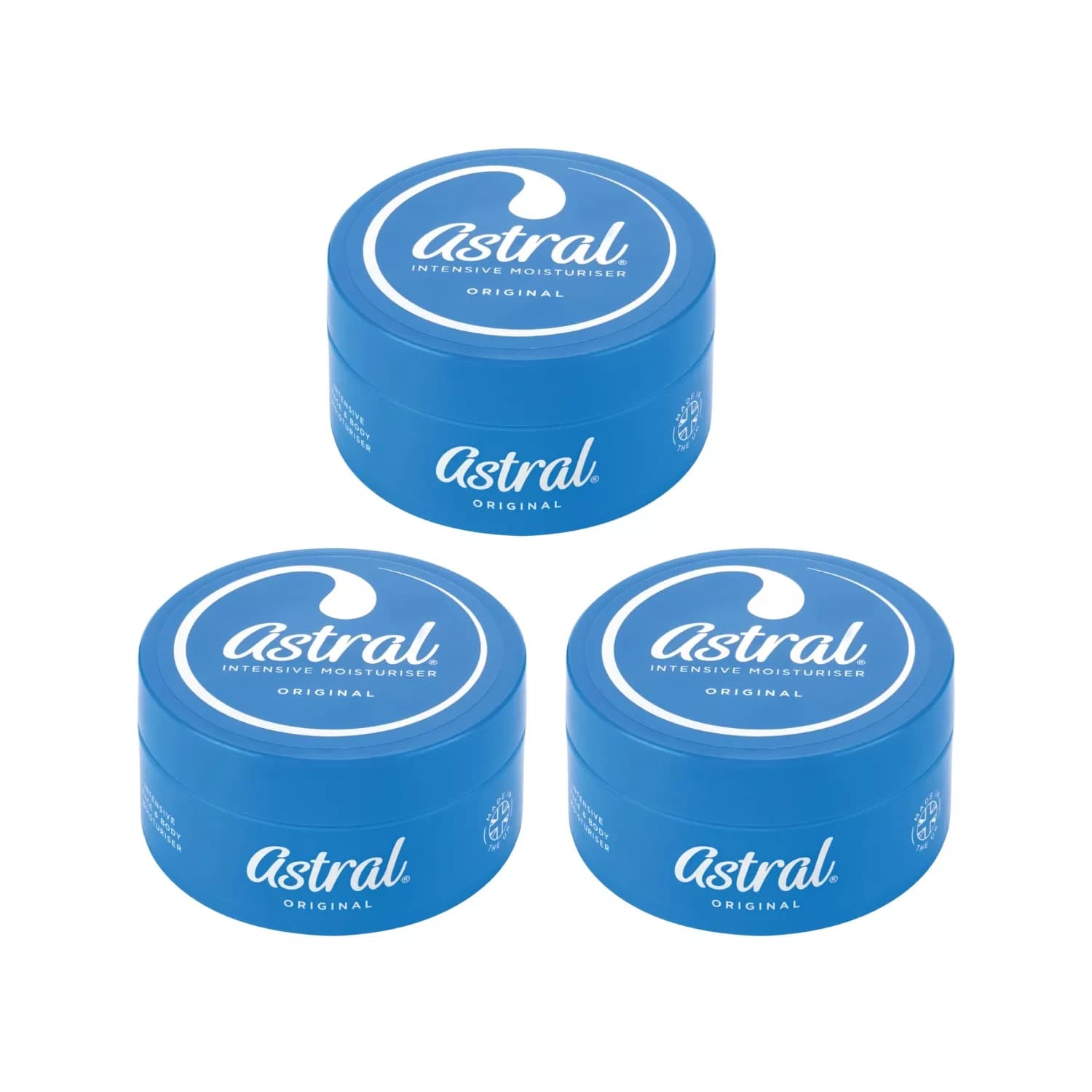 Astral Face & Body Intensive Moisturiser Cream 200ml - Pack of 3