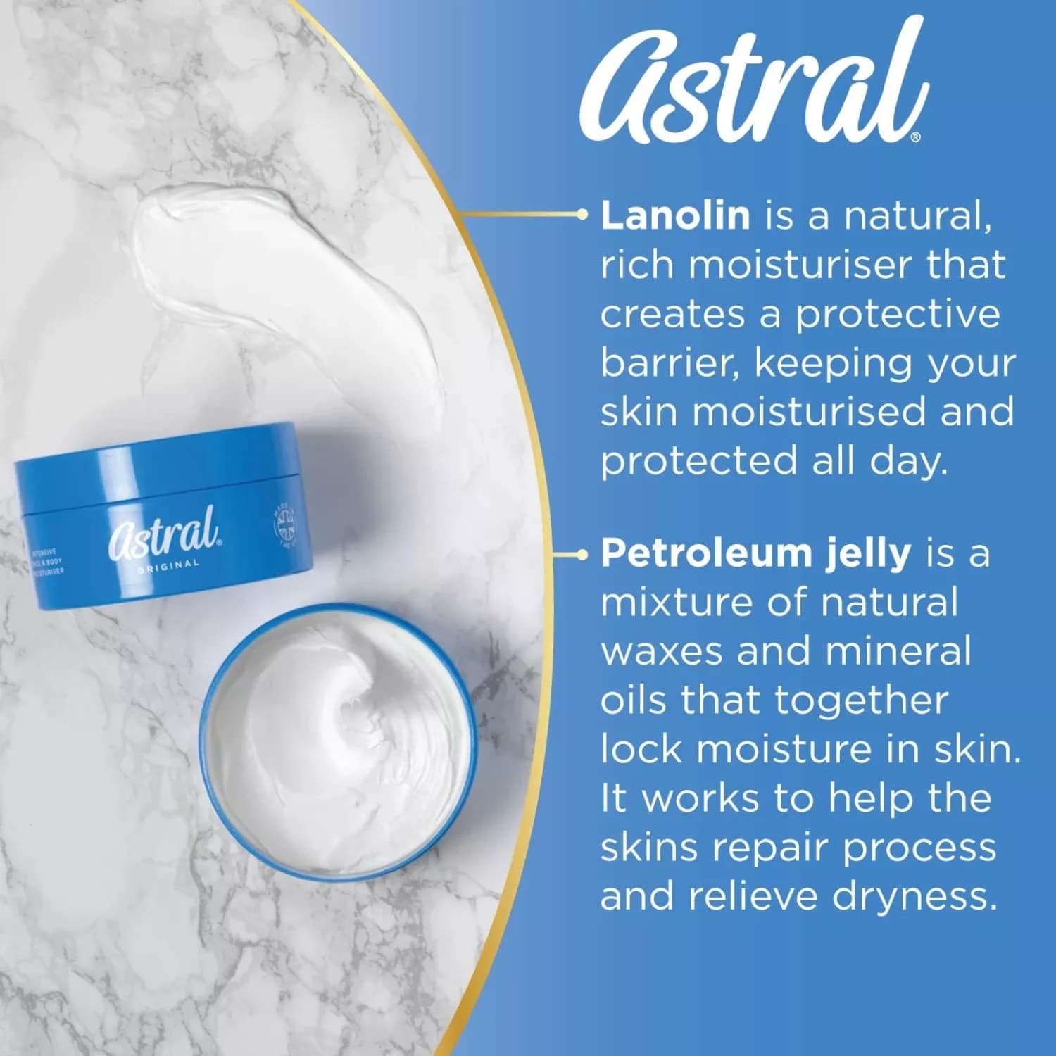 Astral Face & Body Intensive Moisturiser Cream 200ml - Pack of 3