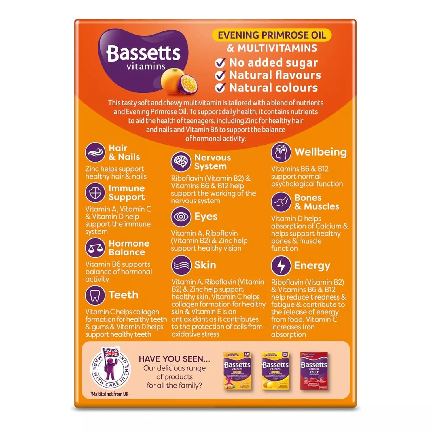 Bassetts Multivitamins Orange & Passion Fruit Flavour Soft & Chewies 12-18 Years 30s
