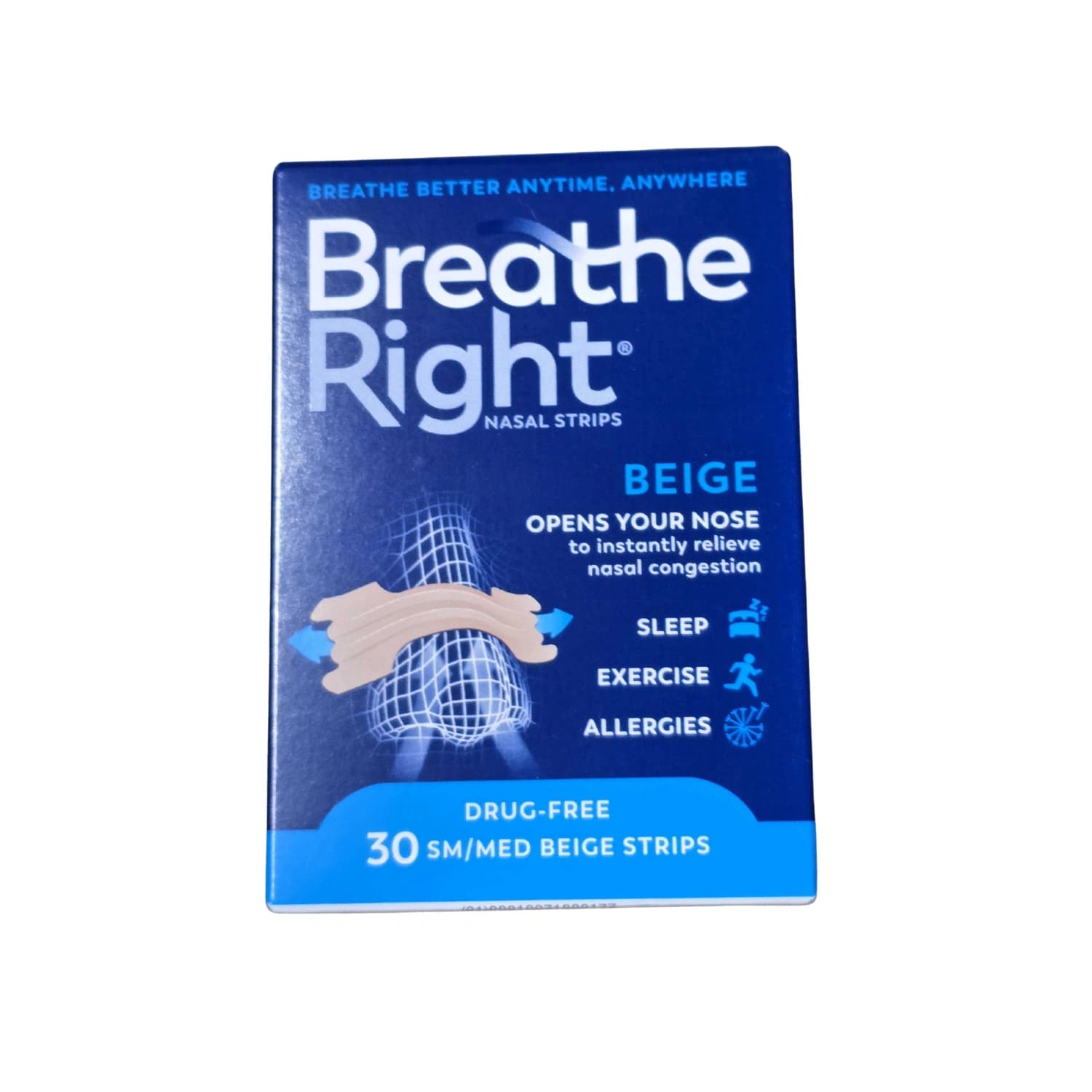 Breathe Right Nasal Strips Small/Medium 30 Pieces - Pack of 3
