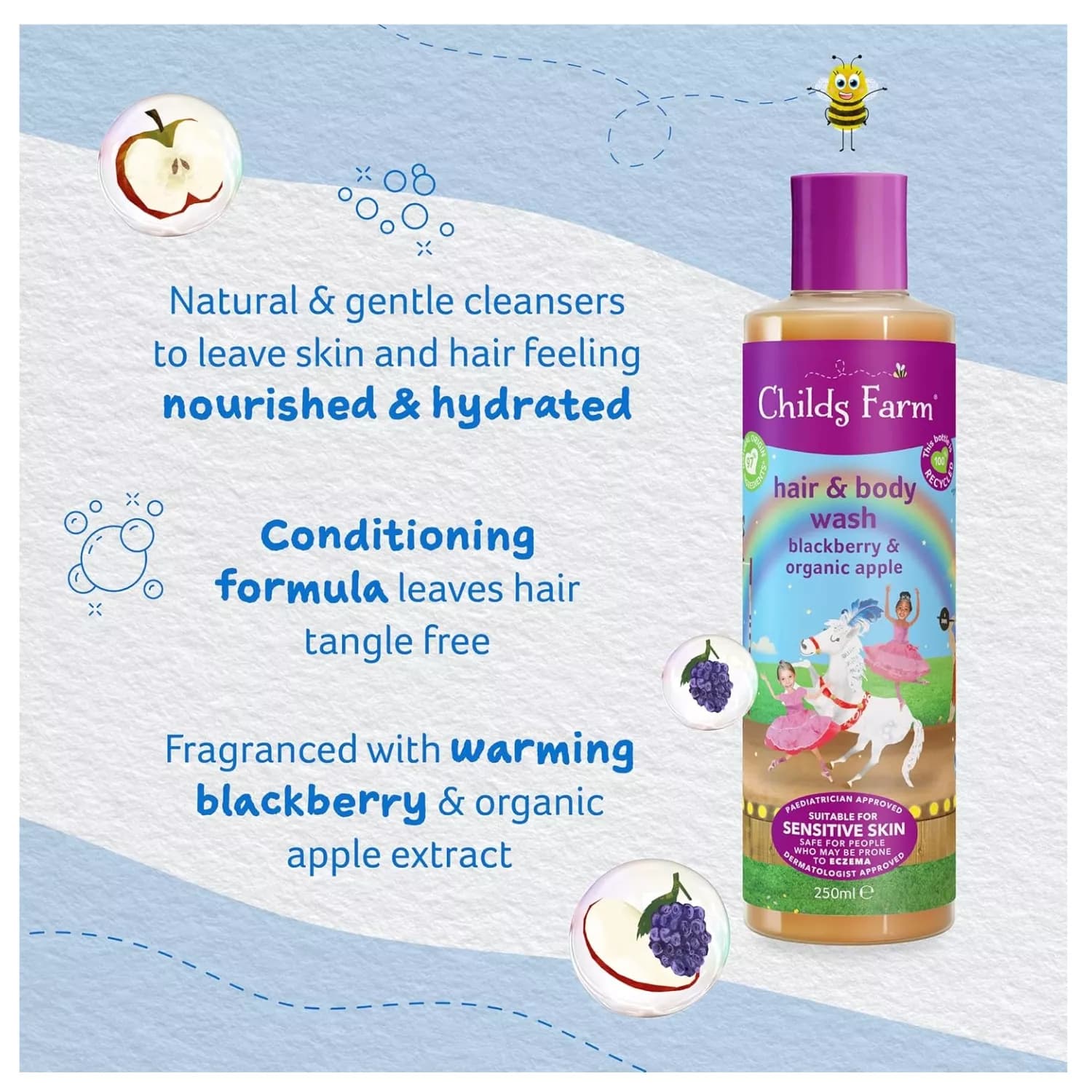Childs Farm Kids Blackberry & Organic Apple Hair & Body Wash 250ml
