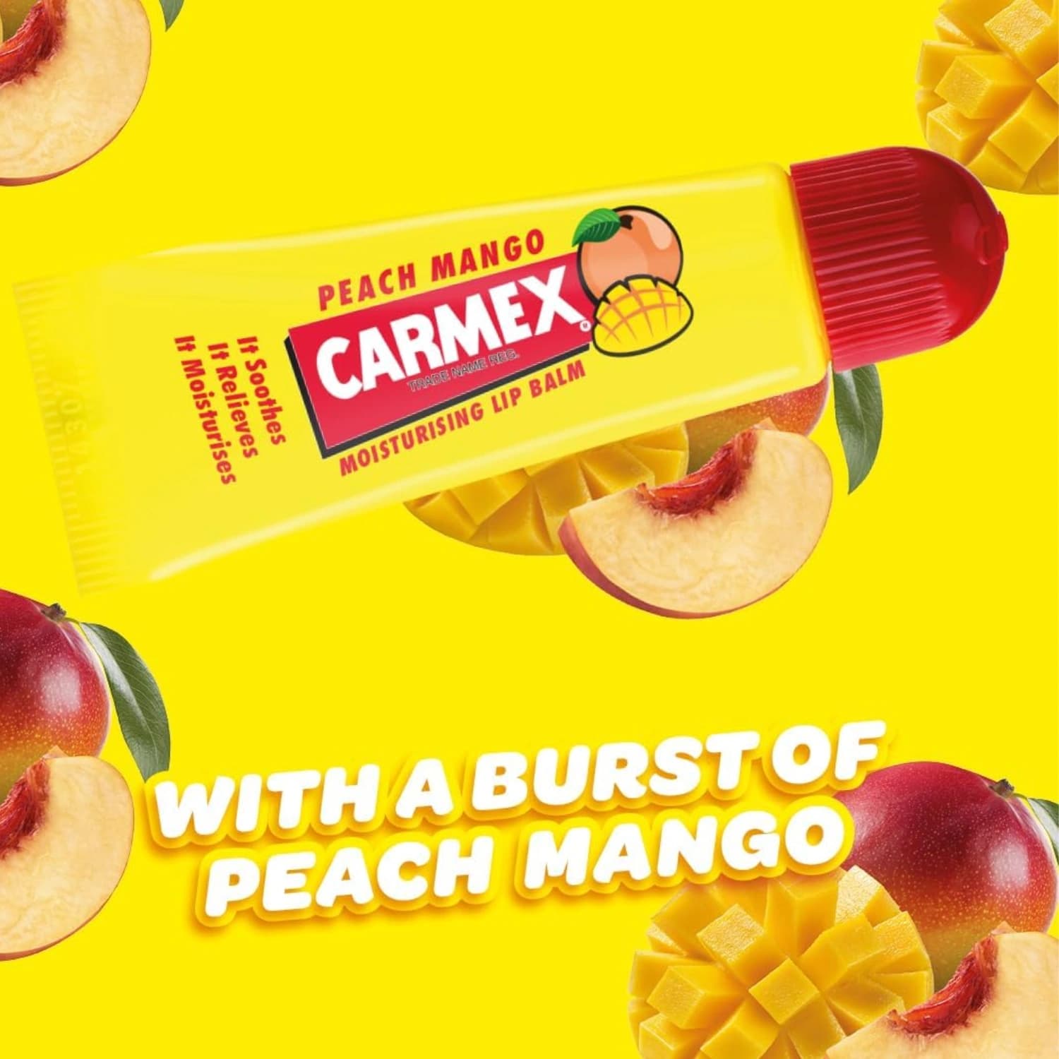 Carmex Peach And Mango Lip Balm 10g Tube