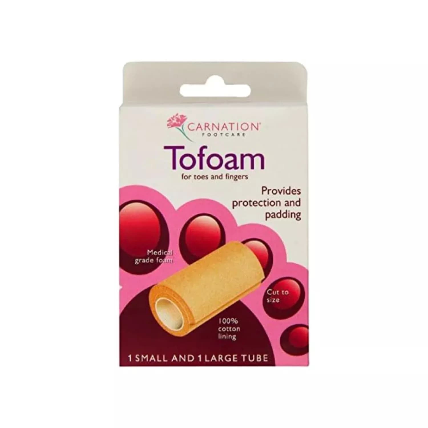 Carnation Footcare Tofoam Protection & Padding 1 Small And 1 Large Tube