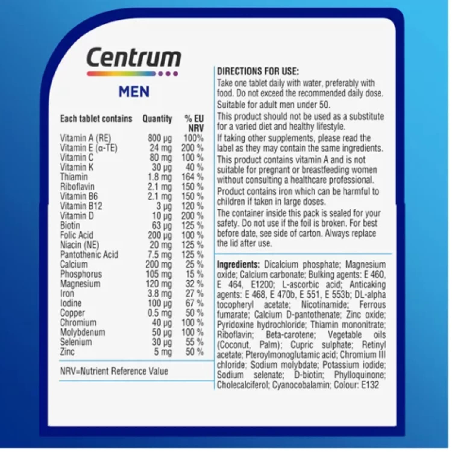 Centrum Men Multivitamins Tablets Pack of 30