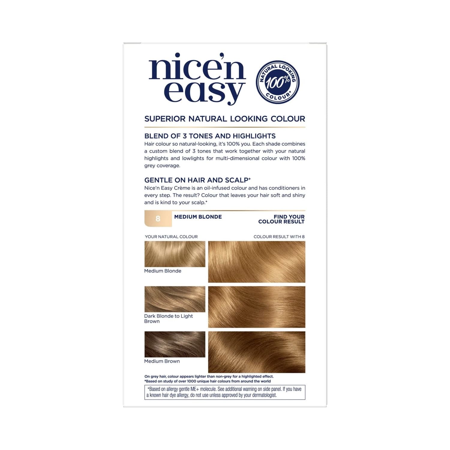 Clairol Nicen Easy Hair Dye, 8G Medium Honey Blonde