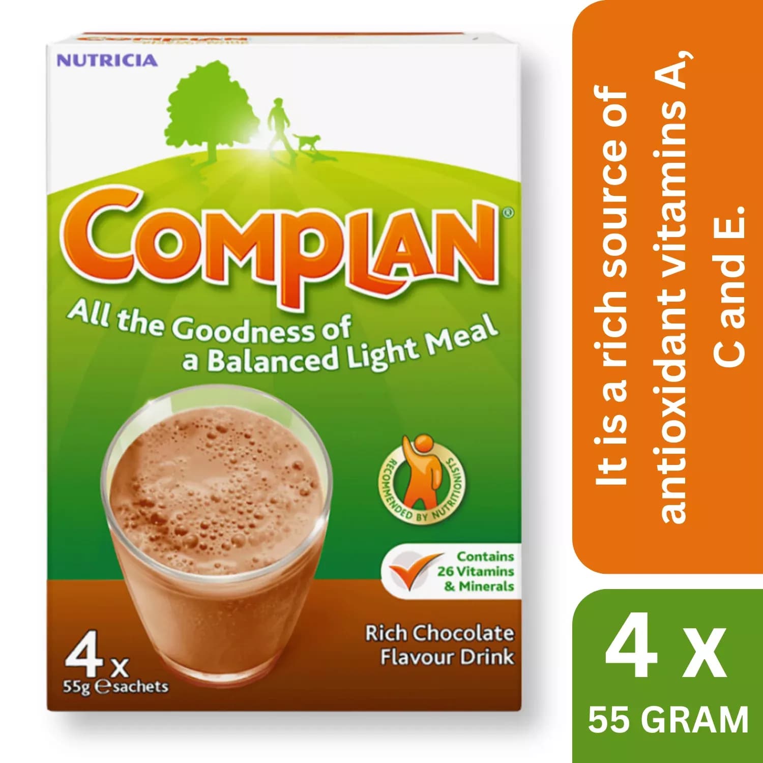 Complan Chocolate Flavour Sachets 55g Pack of 4