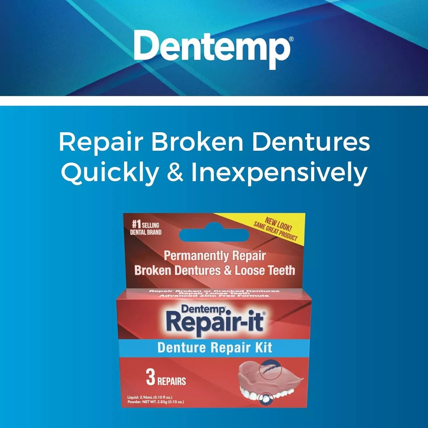Dentemp Repair It Denture Repair Kit 3s