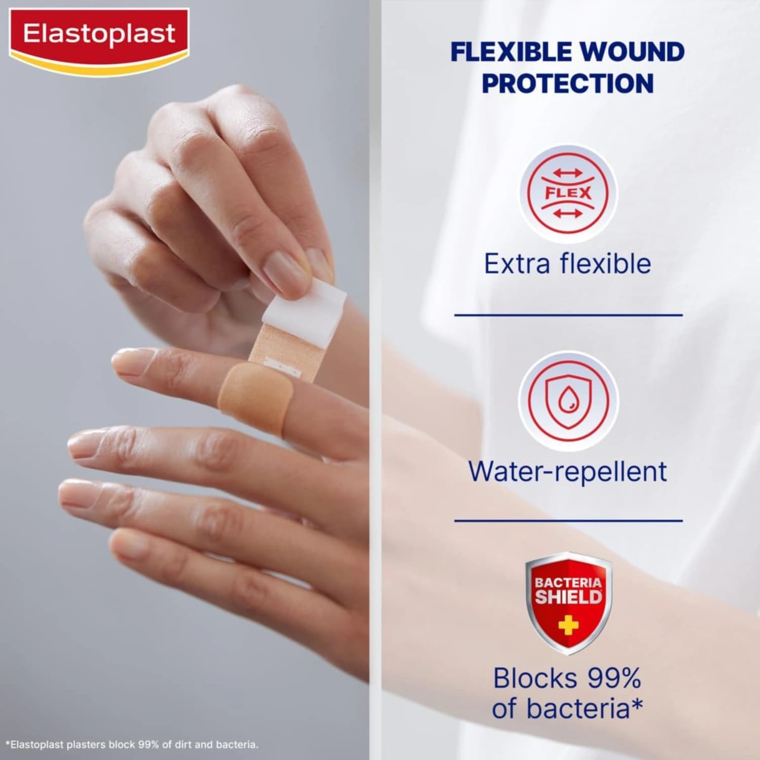Elastoplast Fabric Extra Flexible Breathable Plasters, 10s