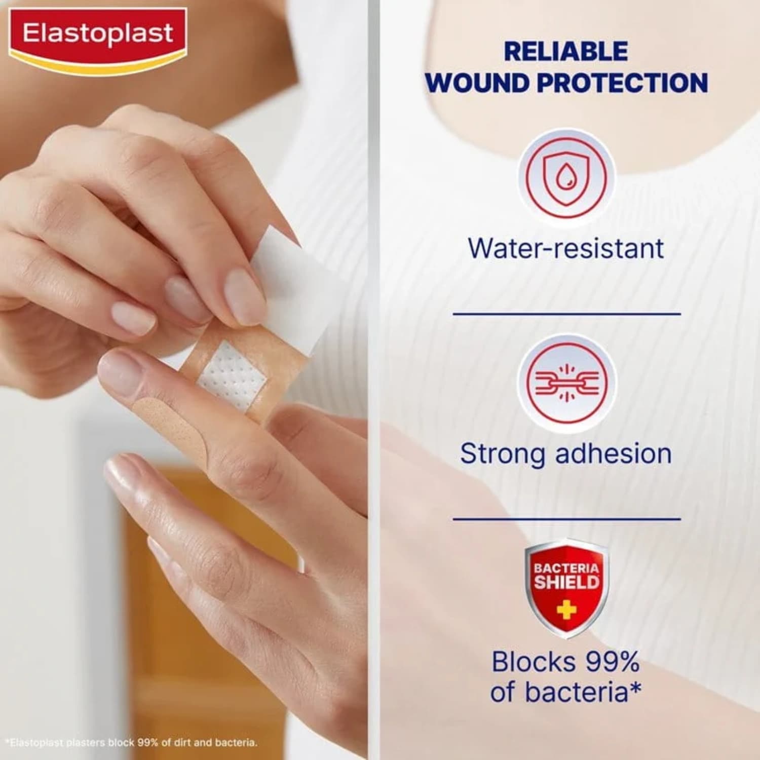Elastoplast Water Resistant Strips, 40 Count