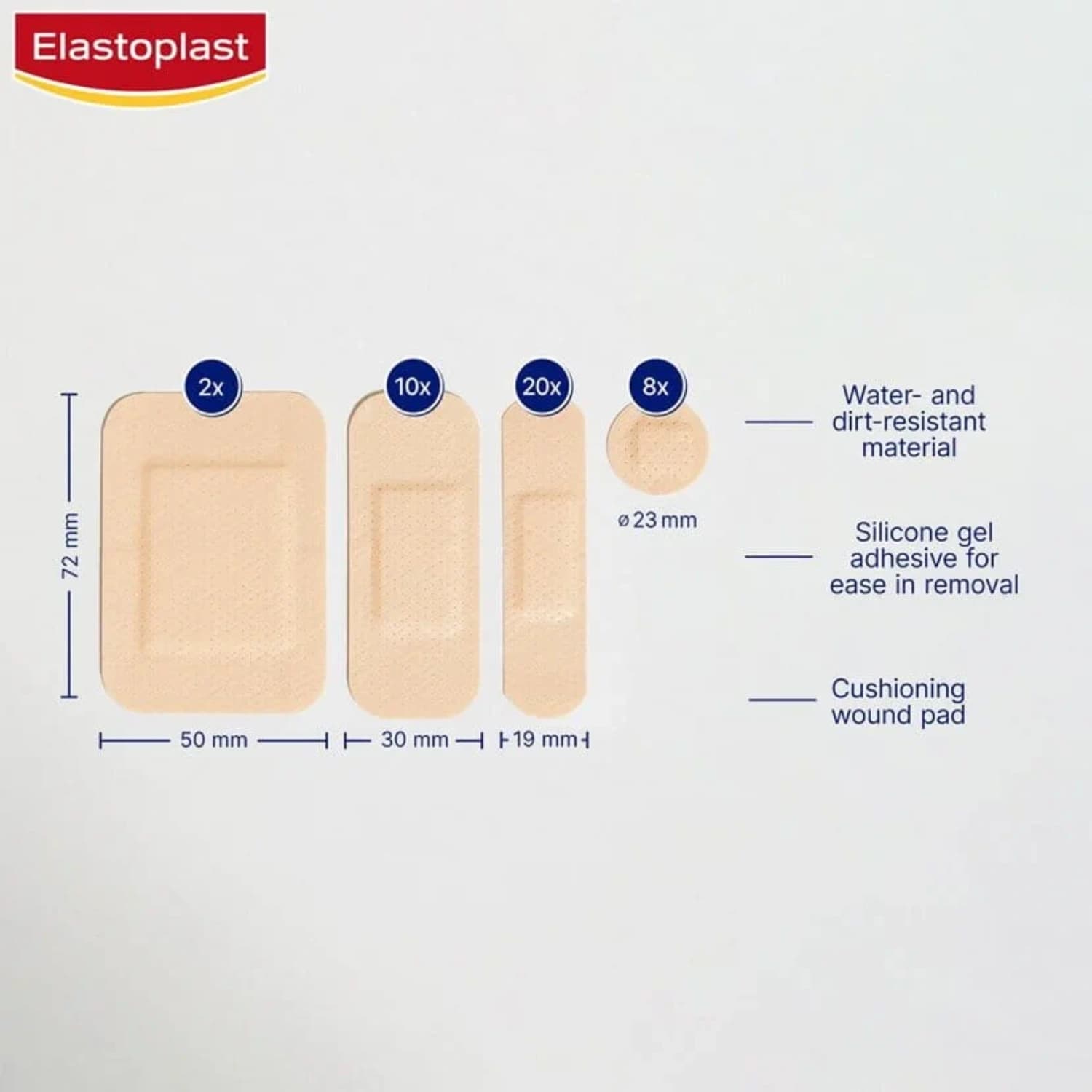 Elastoplast Water Resistant Strips, 40 Count