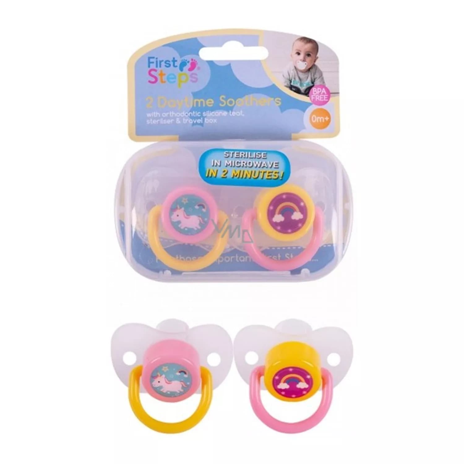 First Steps Daytime Soother Steriliser Box 2 Pack