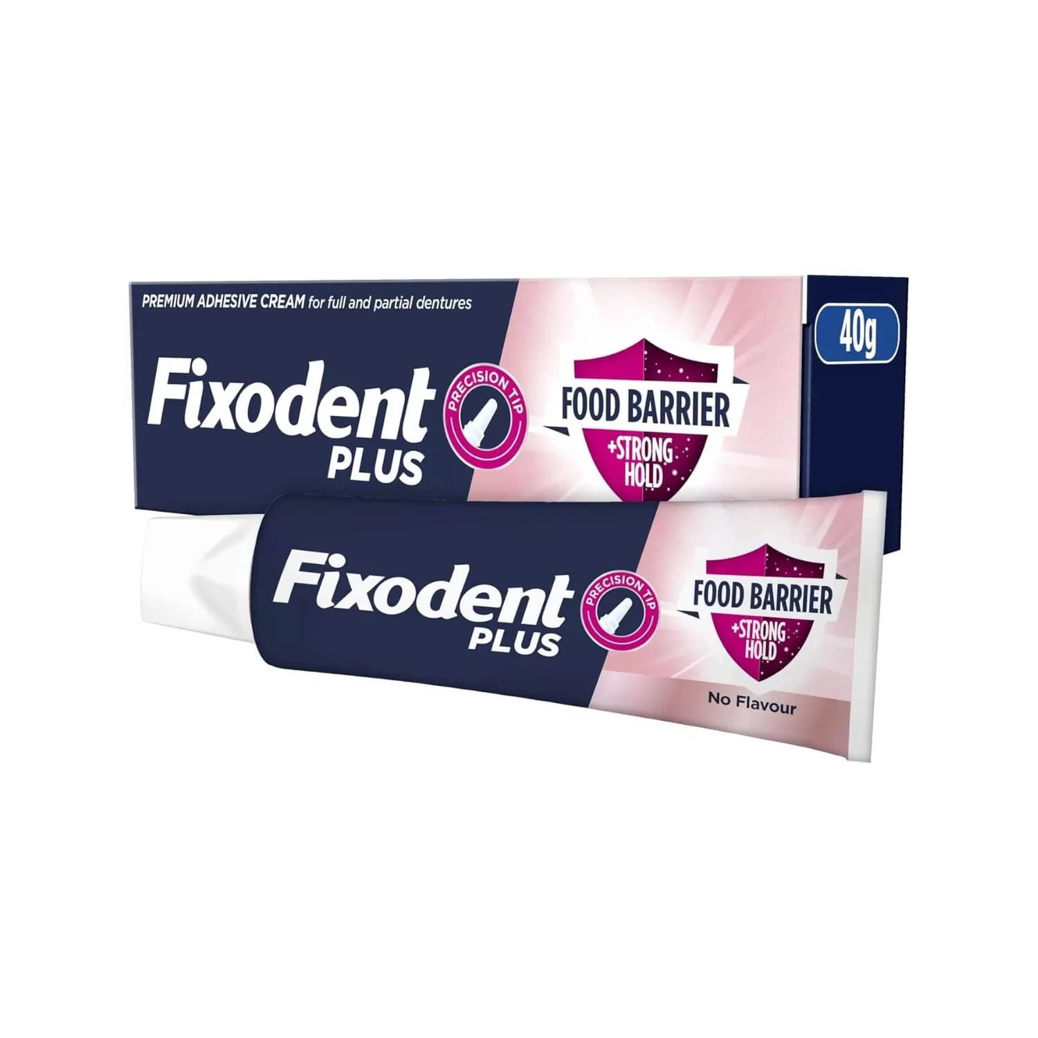 Fixodent Plus Food Barrier Denture Adhesive, 40g (Pack of 3)