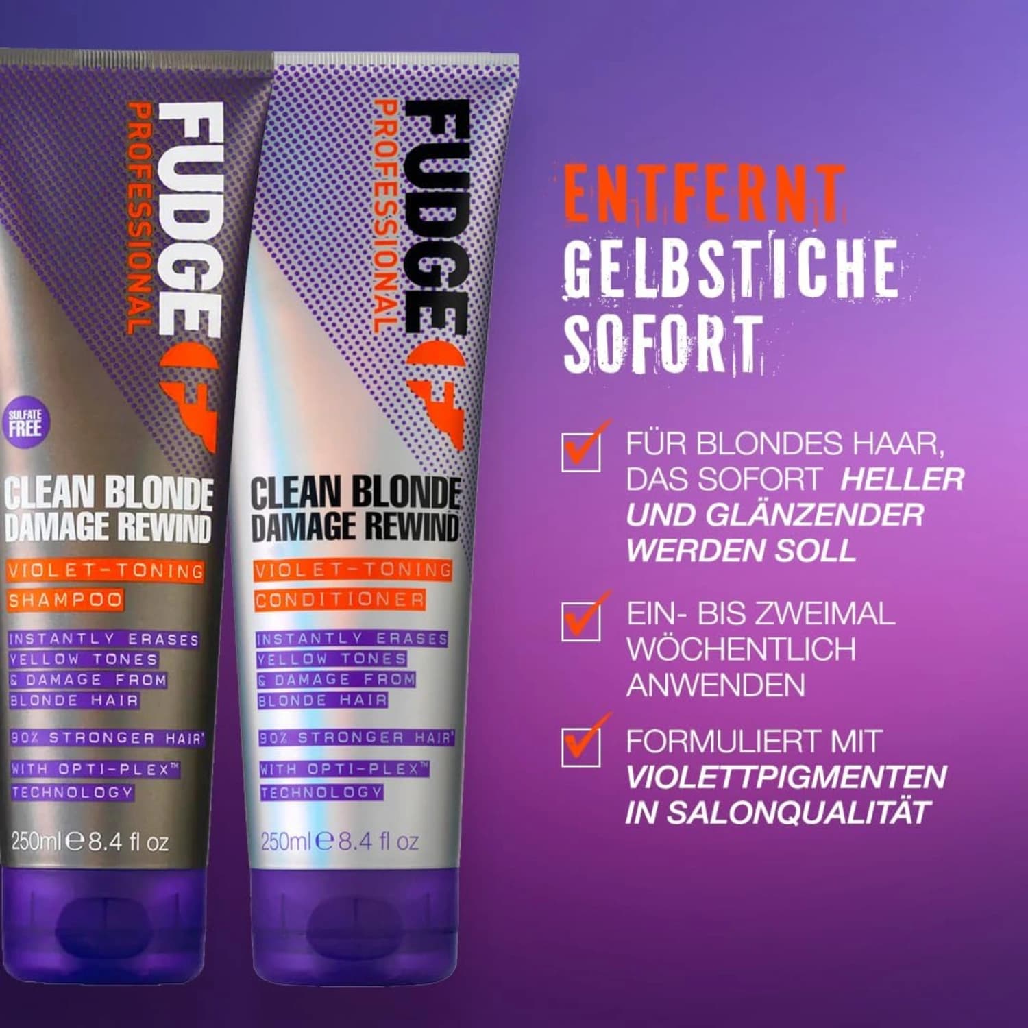 Fudge Professional Clean Blonde Violet-Toning Shampoo 1000ml