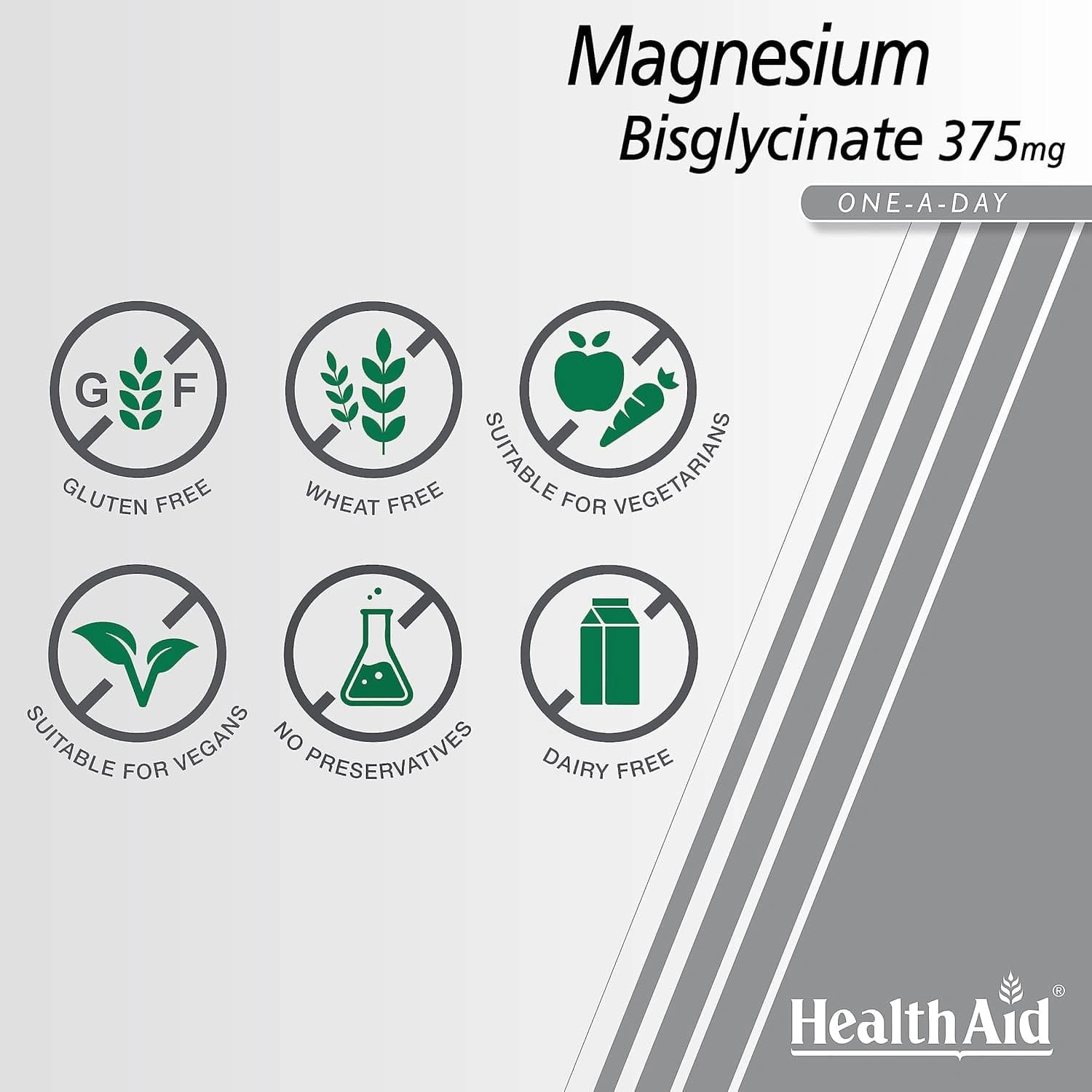 HealthAid Magnesium Bisglycinate Vegan Tablets 60 Count