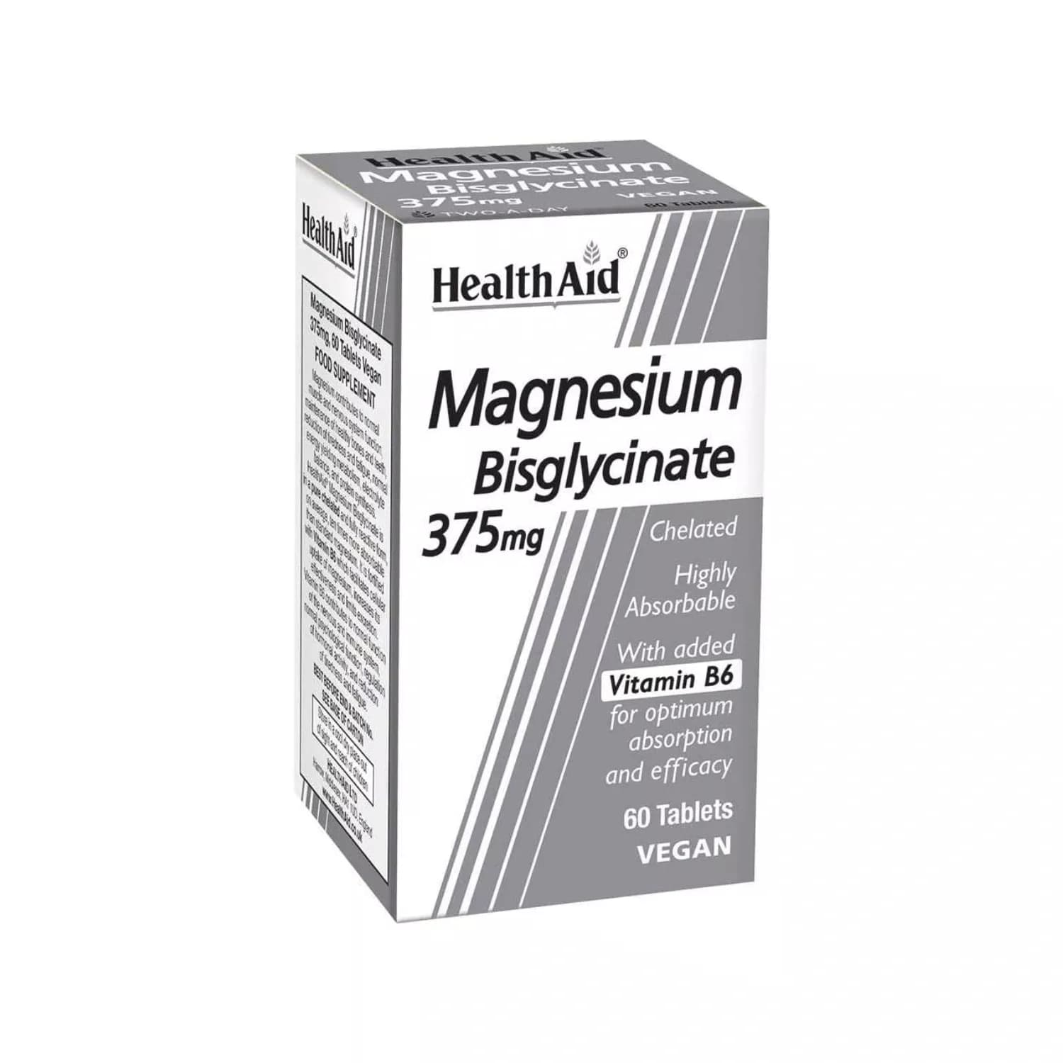 HealthAid Magnesium Bisglycinate Vegan Tablets 60 Count