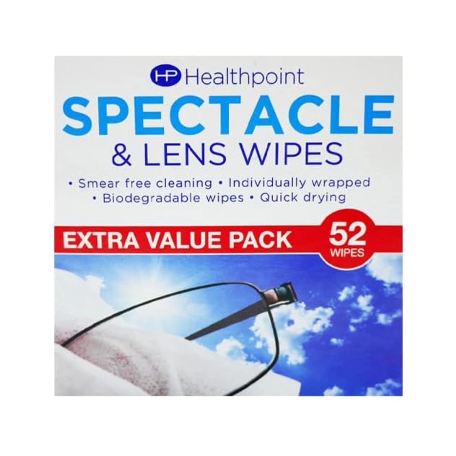 12x Healthpoint Spectacle & Lens Cleaning Wipes 52 Count
