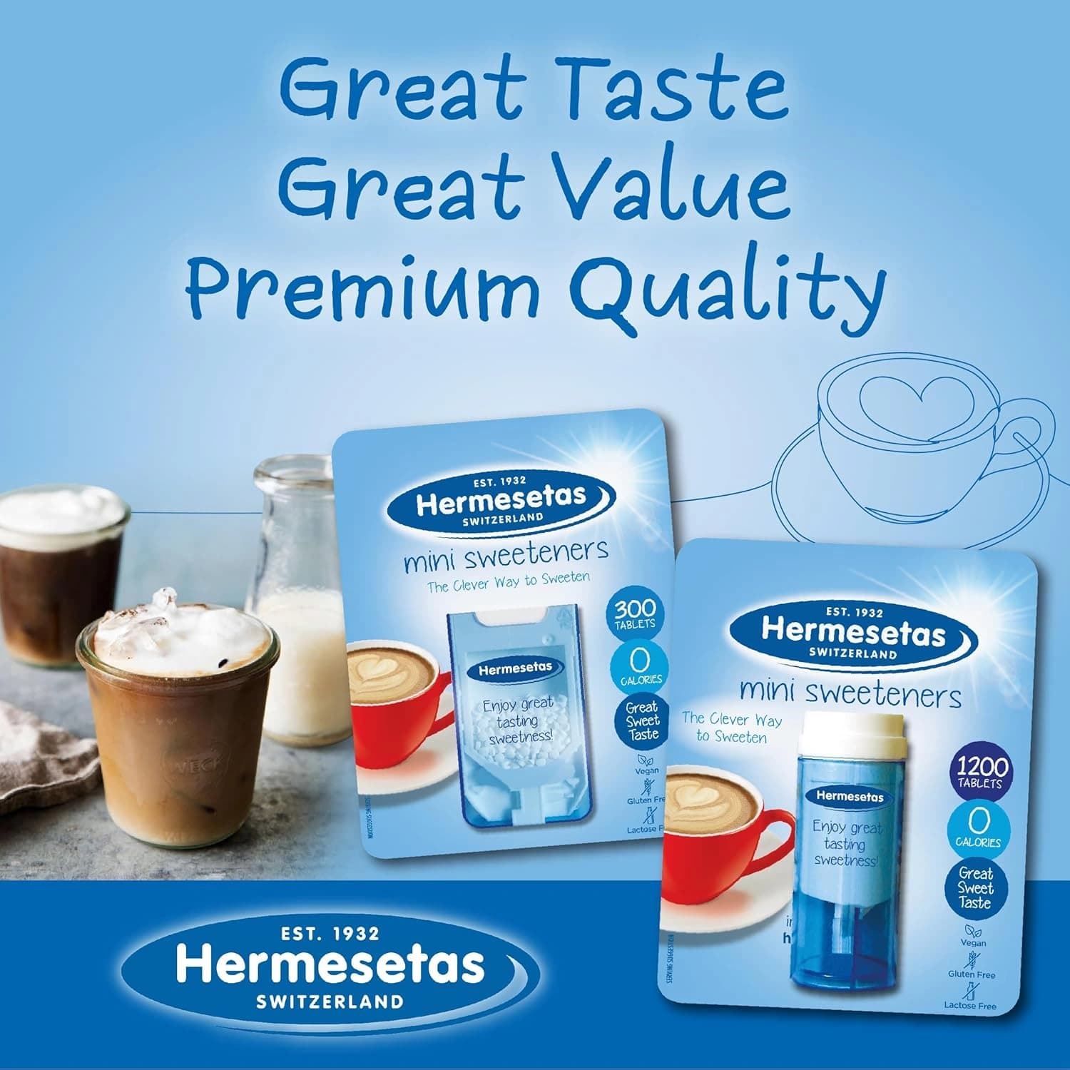 Hermesetas Mini Sweeteners 300 Tablets
